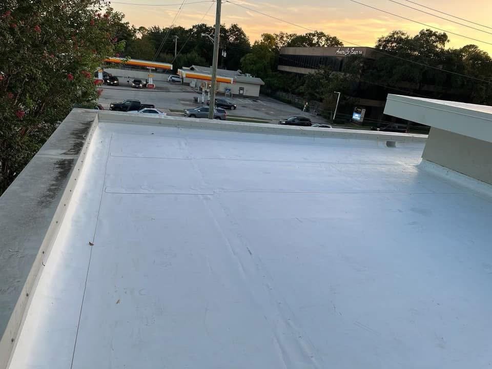 A commercial roof installed by Hawk Roofing